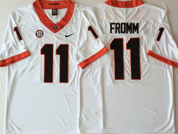 Men's Georgia Bulldogs Jake Fromm #11 White Player Game Jersey