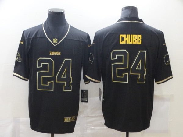 Men's Cleveland Browns Nick Chubb #24 Black Game Player Jersey