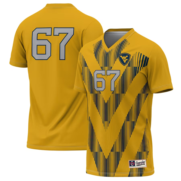 Men's West Virginia Mountaineers GameDay Greats#67 Gold Soccer Jersey