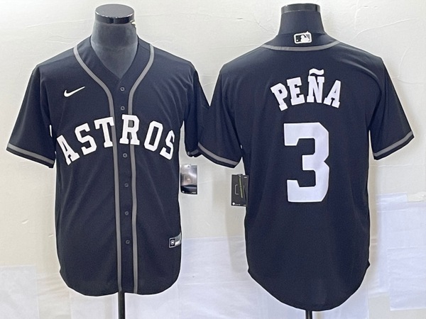 Men's Houston Astros Jeremy Pena #3 Black Replica Jersey