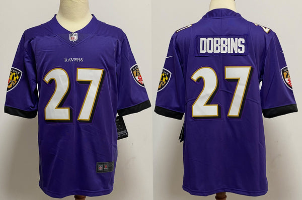 Men's Baltimore Ravens J.K. Dobbins #27 Purple Game Jersey