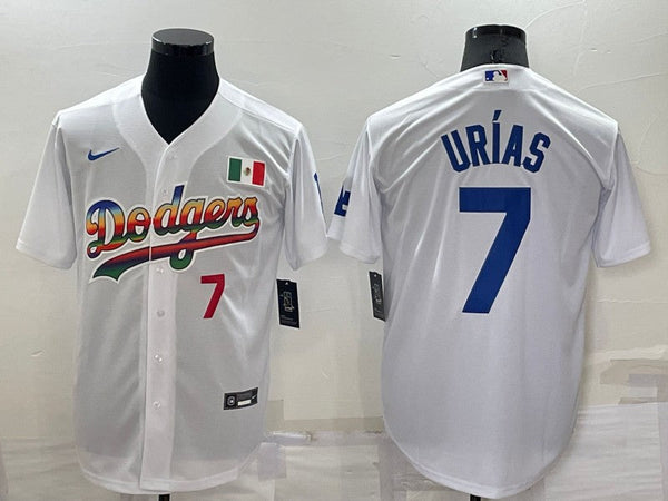 Men's Los Angeles Dodgers Julio Urias #7 White Game Player Jersey