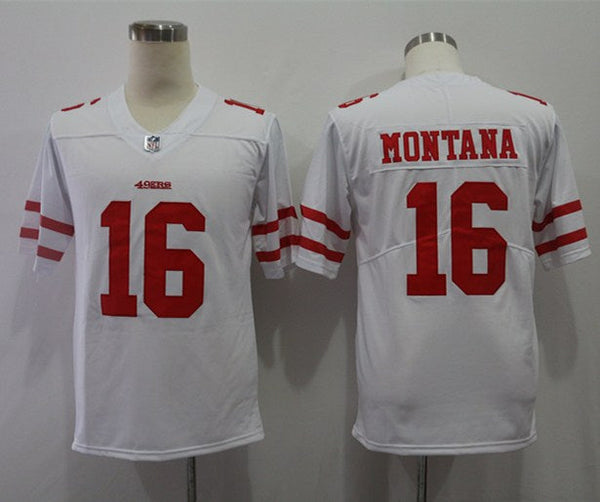 Men's San Francisco 49ers Joe Montana #16 White Game Jersey