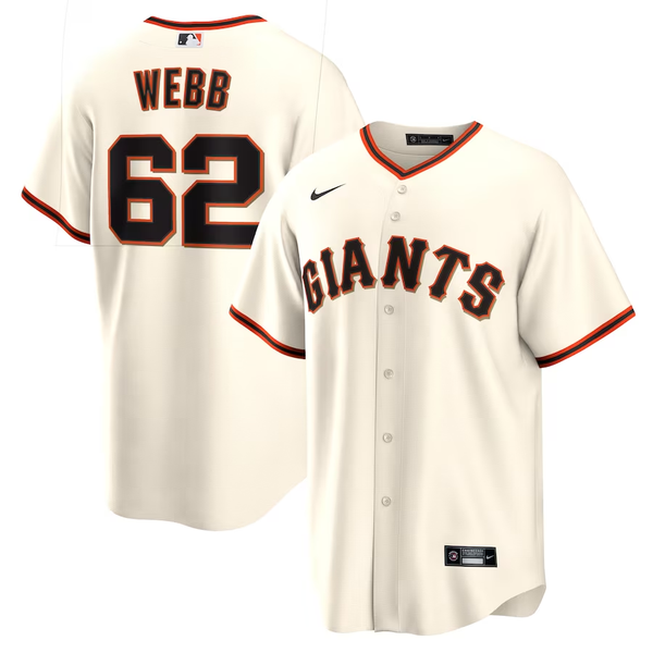 Men's San Francisco Giants Logan Webb #62 Cream Home Replica Player Jersey