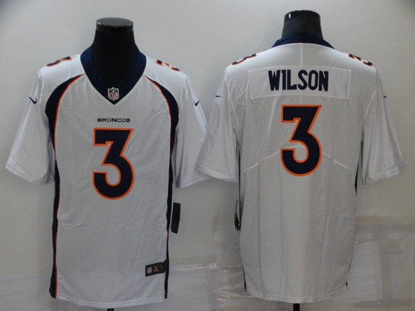 Men's Denver Broncos Russell Wilson #3 White Game Jersey