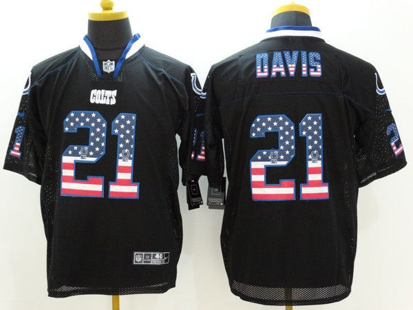 Men's Indianapolis Colts Vontae Davis #21 Black Game Jersey