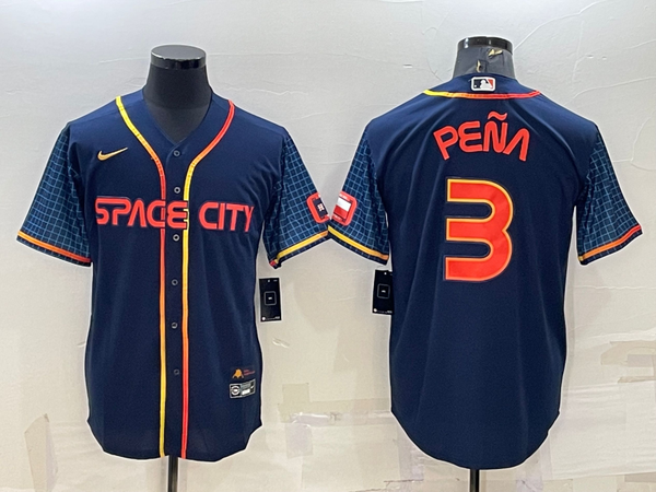 Men's Houston Astros Jeremy Pena #3 Navy 2022 City Connect Replica Player Jersey