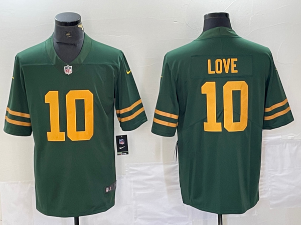 Men's Green Bay Packers Jordan Love #10 Green Alternate Game Jersey