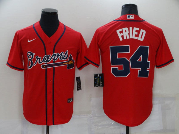 Men's Atlanta Braves Max Fried #54 Red Replica Player Jersey