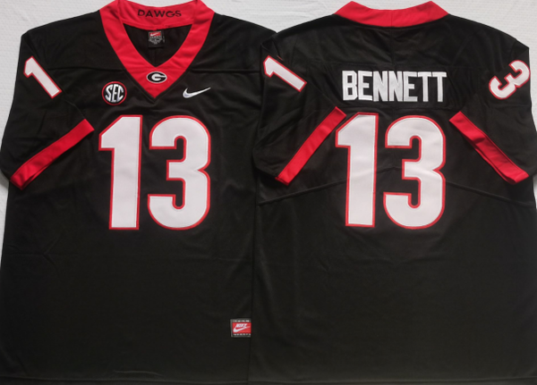 Men's Georgia Bulldogs Stetson Bennett #13 Black Player Jersey