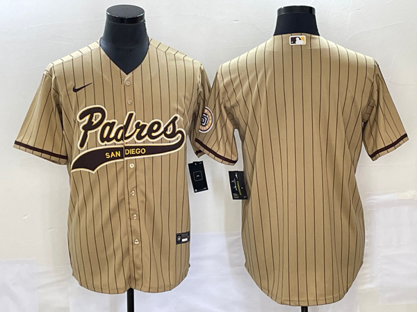 Men's San Diego Padres Tan Replica Blank Jersey Joint Edition