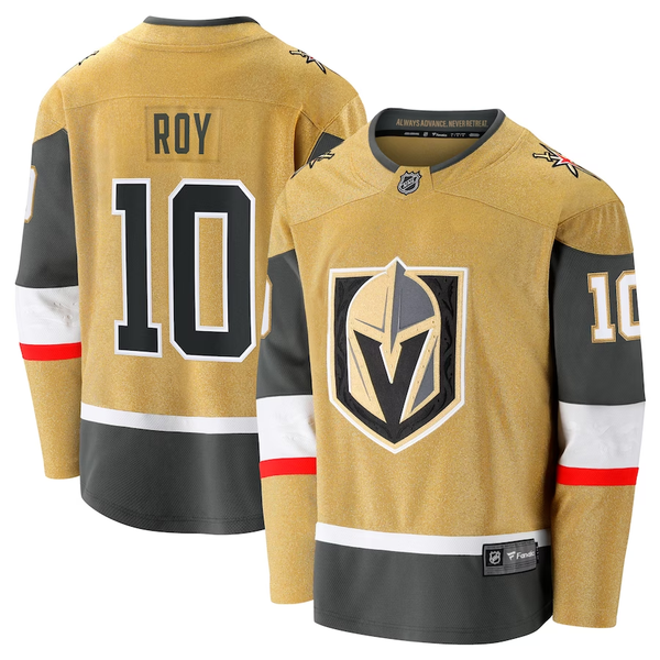 Men's Vegas Golden Knights Nicolas Roy #10 Gold Home Breakaway Jersey