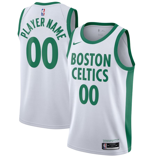 Men's Boston Celtics White 2020/21 Swingman Custom Jersey - City Edition