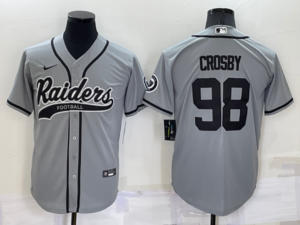 Men's Las Vegas Raiders Maxx Crosby #98 Gray Game Jersey Joint Edition