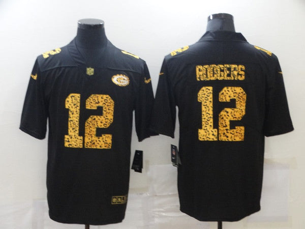 Men's Green Bay Packers #12 Aaron Rodgers Black Player Jersey