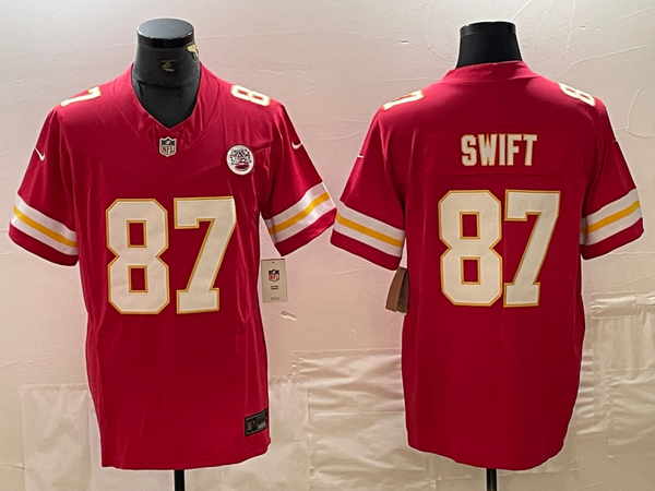 Men's Kansas City Chiefs Taylor Swift #87 Red Game Player Jersey