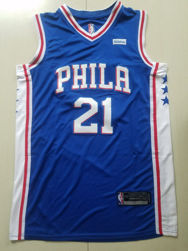 Men's Philadelphia 76ers Joel Embiid #21 Blue Swingman Jersey - Icon Edition