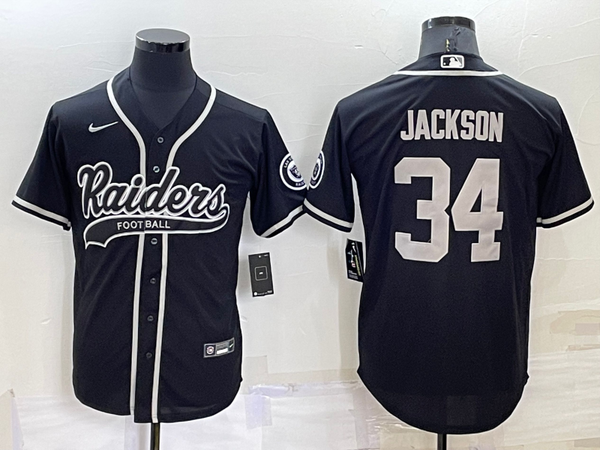 Men's Las Vegas Raiders Bo Jackson #34 Black Player Jersey Joint Edition