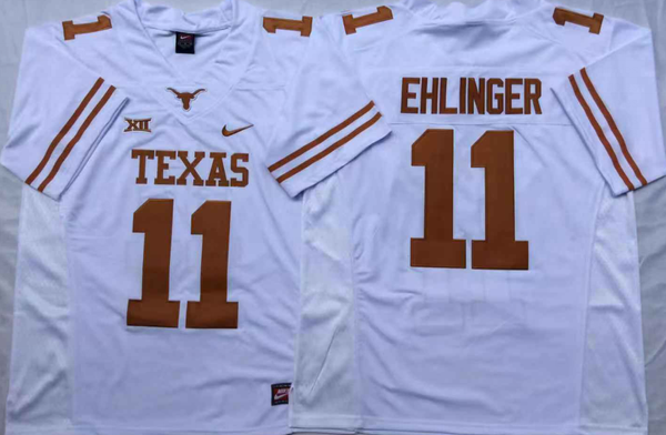 Men's Texas Longhorns Sam Ehlinger #11 White Replica Team Jersey