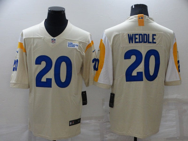 Men's Los Angeles Rams Eric Weddle #20 Beige Game Jersey