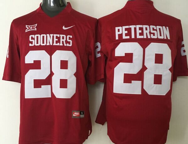 Men's Oklahoma Sooners Adrian Peterson #28 Crimson Player Game Jersey