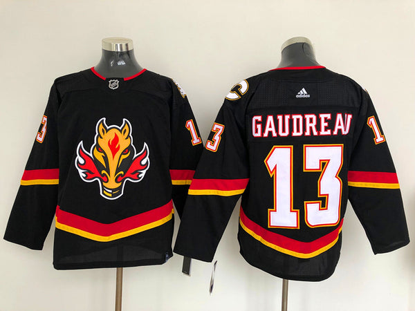 Men's Calgary Flames Johnny Gaudreau #13 Black Breakaway Player Jersey