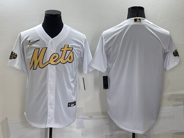 Men's New York Mets White Replica Blank Jersey