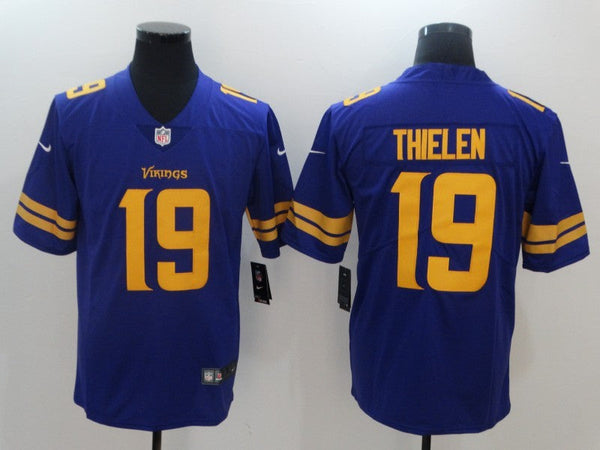 Men's Minnesota Vikings #19 Adam Thielen Jersey Purple Yellow