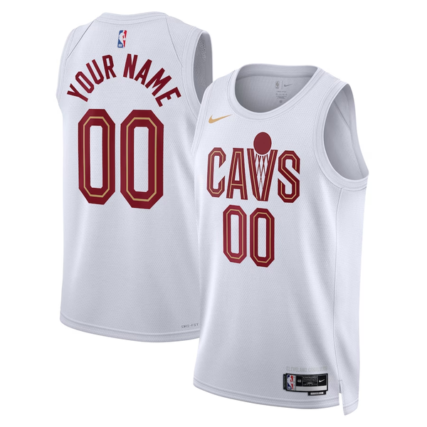 Men's Cleveland Cavaliers White Swingman Custom Jersey - Association Edition