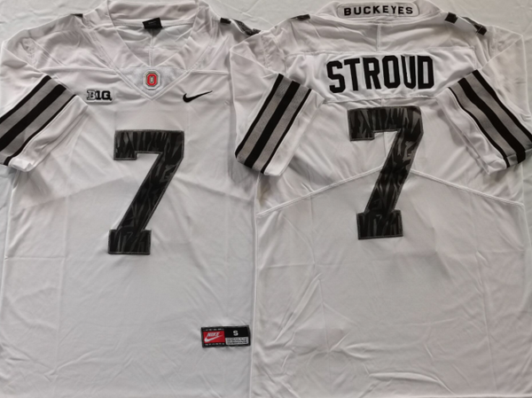 Men's Ohio State Buckeyes C.J. Stroud #7 White Player Game Jersey