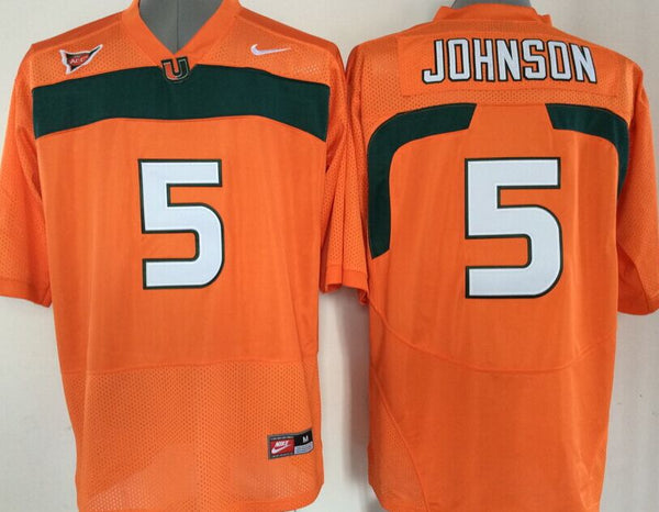 Men's Miami Hurricanes Andre Johnson #5 Orange Team Football Jersey