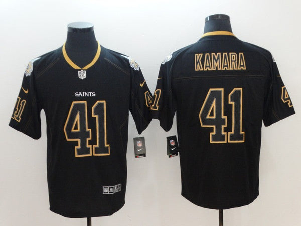 Men's New Orleans Saints #41 Alvin Kamara Black Game Team Jersey