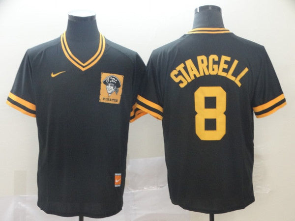 Men's Pittsburgh Pirates Willie Stargell #8 Black Replica Player Jersey