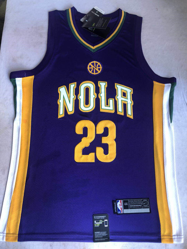 Men's New Orleans Pelicans Anthony Davis #23 NBA Purple Swingman Jersey