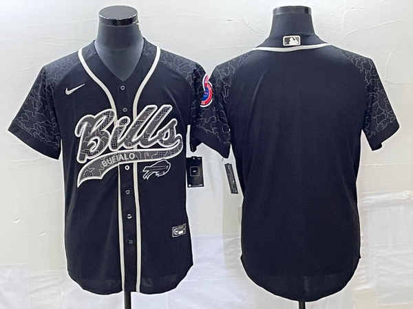 Men's Buffalo Bills Black RFLCTV Limited Blank Jersey