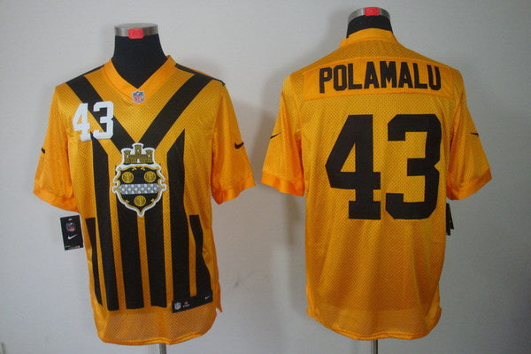 Men's Pittsburgh Steelers Troy Polamalu #43 Gold Game Jersey