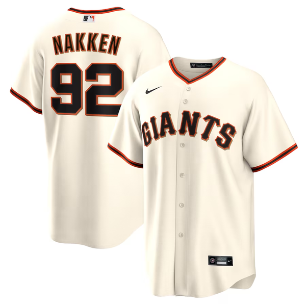 Men's San Francisco Giants Alyssa Nakken #92 Cream Home Replica Player Jersey