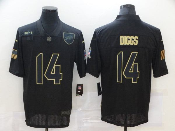 Men's Buffalo Bills Stefon Diggs #14 Black Game Player Jersey