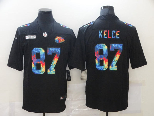 Men's Kansas City Chiefs #87 Travis Kelce Black Game Jersey