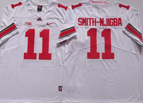 Men's Ohio State Buckeyes Jaxon Smith-Njigba #11 White Player Game Jersey