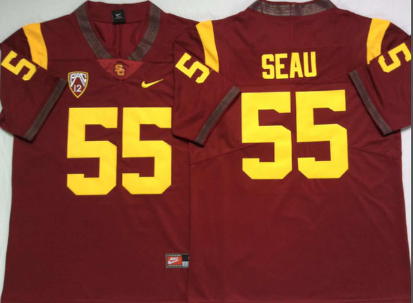 Men's USC Trojans Junior Seau #55 Cardinal Alumni Player Game Jersey