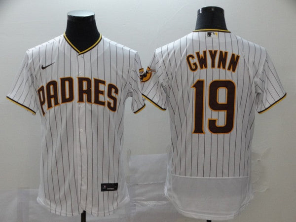 Men's San Diego Padres #19 Tony Gwynn White Stitched Jersey