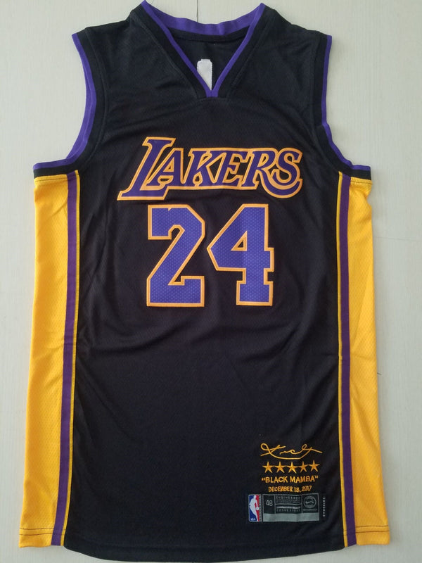 Men's Los Angeles Lakers Kobe Bryant Black #24 Swingman Player Jersey