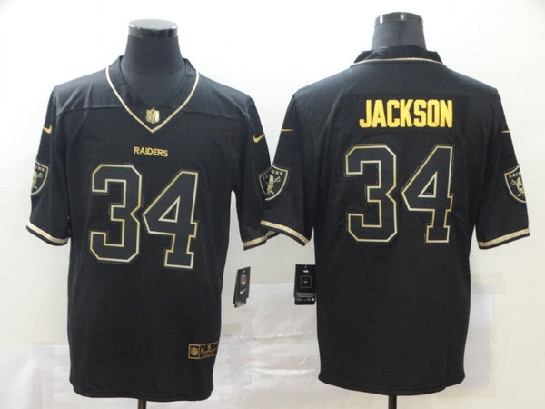 Men's Las Vegas Raiders #34 Bo Jackson Black Authentic Player Jersey