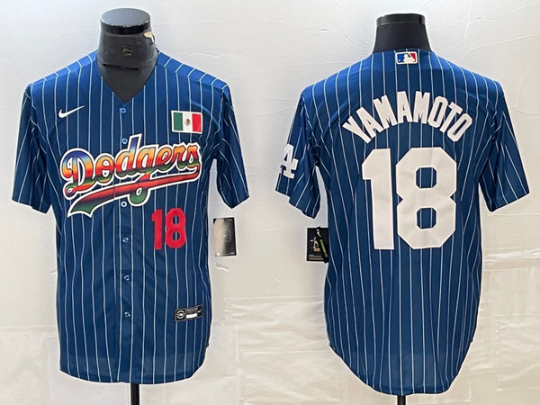 Men's Los Angeles Dodgers Yoshinobu Yamamoto #18 Blue Player Game Jersey