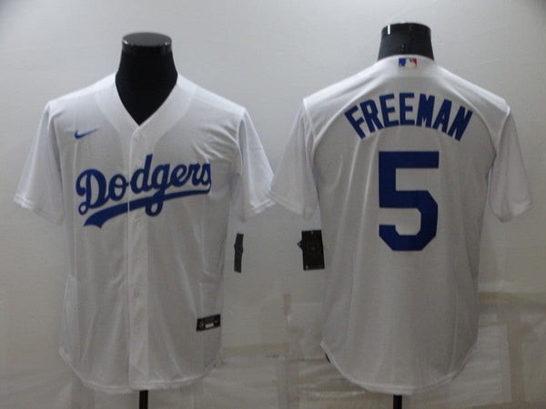 Men's Los Angeles Dodgers Freddie Freeman #5 White Replica Baseball Jersey