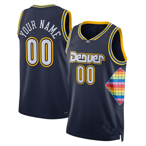 Men's Denver Nuggets Navy 2021/22 Swingman Custom Jersey - City Edition