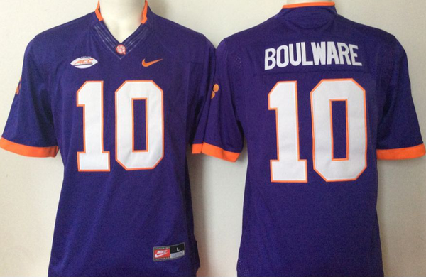 Men's Clemson Tigers Ben Boulware #10 Purple Player Game Jersey