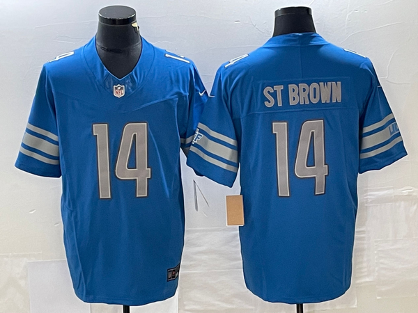 Men's Detroit Lions Amon-Ra St. Brown #14 Blue Game Jersey