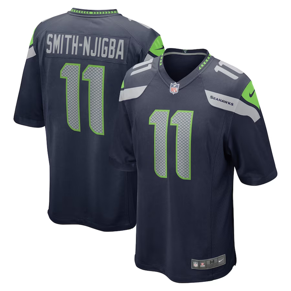 Men's Seattle Seahawks Jaxon Smith-Njigba #11 Navy Game Jersey